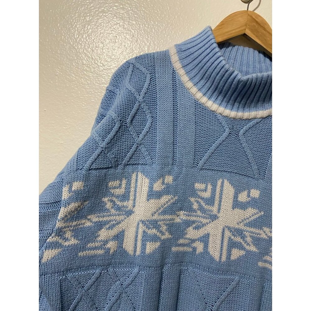 Vintage Unisex Southpole Blue and White Snowflake Holiday Sweater Size XL - Picture 3 of 7